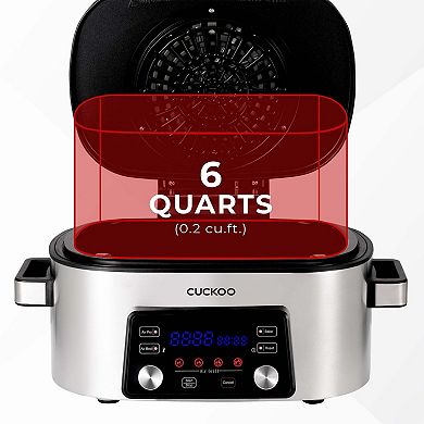 CUCKOO 5-in-1 XL 6-Qt. Air Grill with Air Fryer, Roast, Bake & Broil Functions