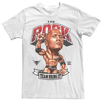 Men's WWE The Rock Big Head Team Bring It Poster Tee