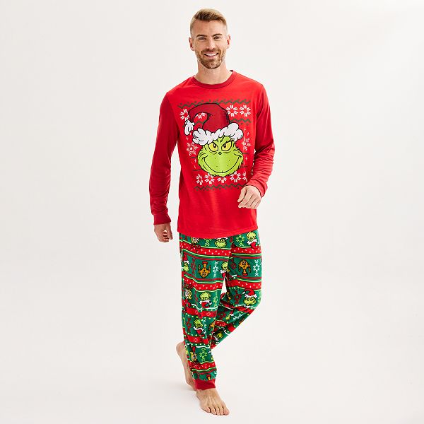 Dr. Seuss The Grinch Men's Pajama Pants Shirt and Socks 3 Piece Pajama Set