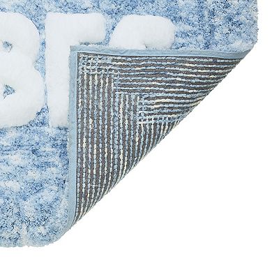 Jade + Oake "Good Vibes" Blue Bath Rug