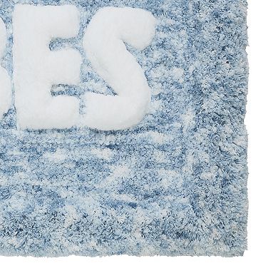 Jade + Oake "Good Vibes" Blue Bath Rug