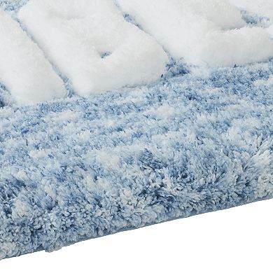 Jade + Oake "Good Vibes" Blue Bath Rug