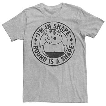 Men's Peppa Pig Father's Day Round Is A Shape Daddy Pig Circle Tee