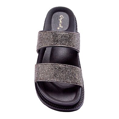 Qupid Jovie-01 Women's Double Band Slide Sandals