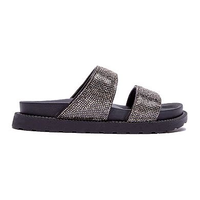 Qupid Jovie-01 Women's Double Band Slide Sandals