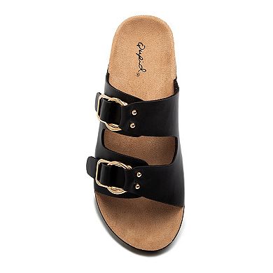 Qupid Luka-71 Women's Double Band Slide Sandals
