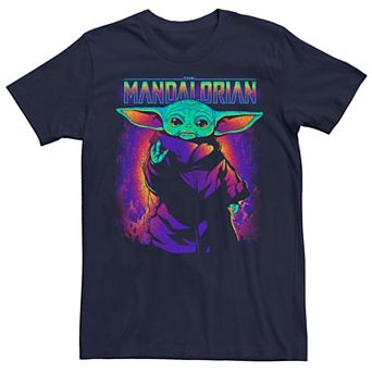 Men's Star Wars The Mandalorioan Grogu Neon Primary Child Poster Tee
