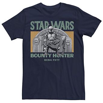 Men's Star Wars The Mandalorioan Boba Fett Bounty Hunter Poster Tee