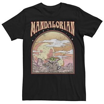 Men's Star Wars The Mandalorioan Grogu Landscape Comic Poster Tee