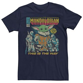 Men's Star Wars The Mandalorioan Child Poster Bolt Grogu Mando Tee