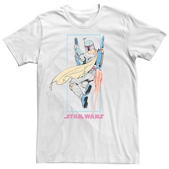 Men's Star Wars The Mandalorioan Boba Fett Flying Poster Tee