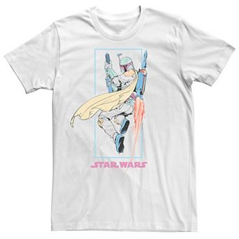 Men's Star Wars The Mandalorioan Boba Fett Flying Poster Tee