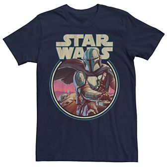Men's Star Wars The Mandalorioan Grogu & Mando Team Circle Logo Tee