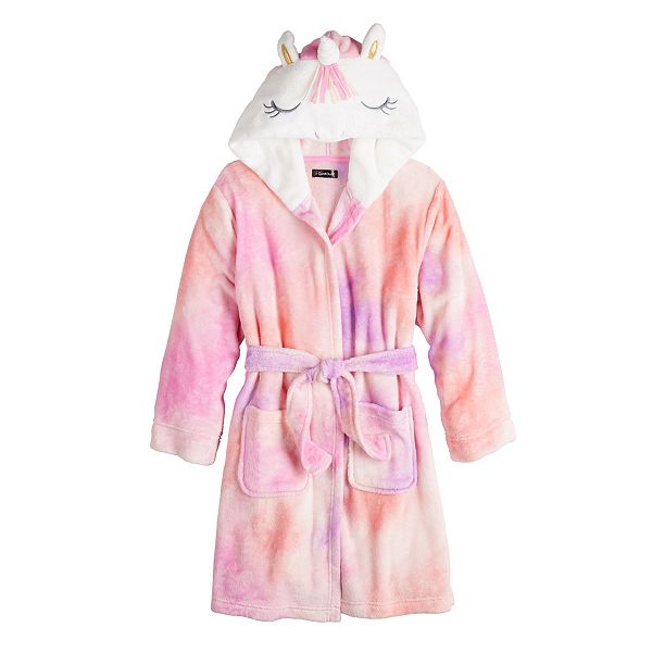 Girls 412 Cuddl Duds® Fleece Critter Hooded Robe