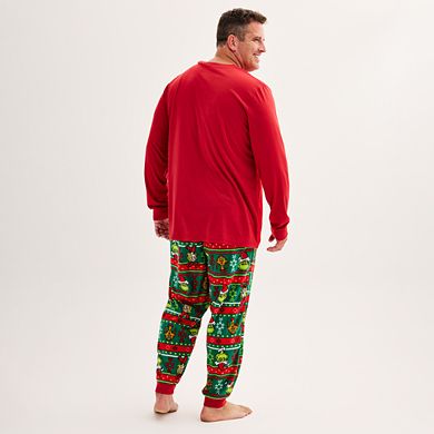 Big & Tall Jammies For Your Families® Dr. Seuss' The Grinch Who Stole Christmas Top & Bottoms Pajama Set