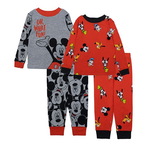 Disney's Mickey Mouse Toddler Boy Oh, What Fun! 4-Piece Tops & Bottoms Pajama  Set