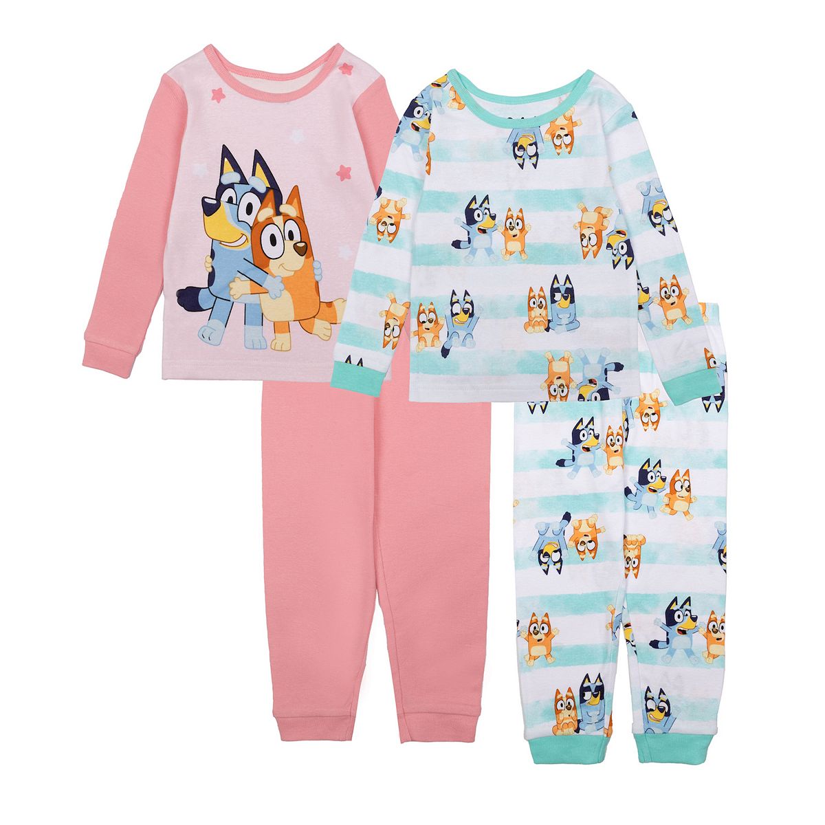 Toddler Girl Bluey 4-Piece Tops & Bottoms Pajama Set