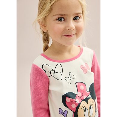 Disney's Minnie Mouse Toddler Girl "Bow With Minnie" Microfleece Top & Bottoms Pajama Set