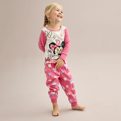 Disney's Minnie Mouse Toddler Girl "Bow With Minnie" Microfleece Top & Bottoms Pajama Set