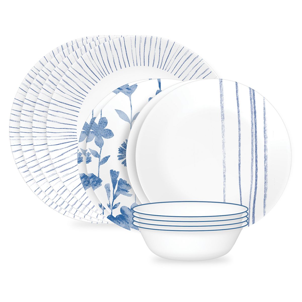 Corelle Botanical Stripes 12-pc. Dinnerware Set