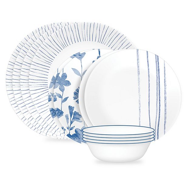 Corelle Botanical Stripes 12 pc. Dinnerware Set