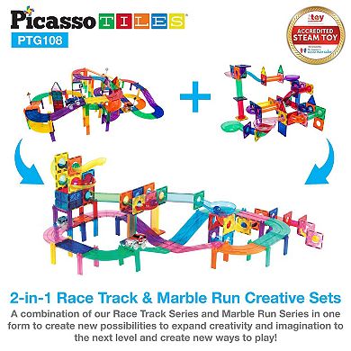 PICASSOTILES 108PC MAGNETIC MARBLE RUN