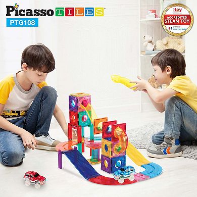 PICASSOTILES 108PC MAGNETIC MARBLE RUN