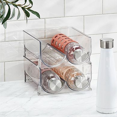 mDesign Plastic Stackable 2 Bottle Water Bottle Storage Organizer Rack ...
