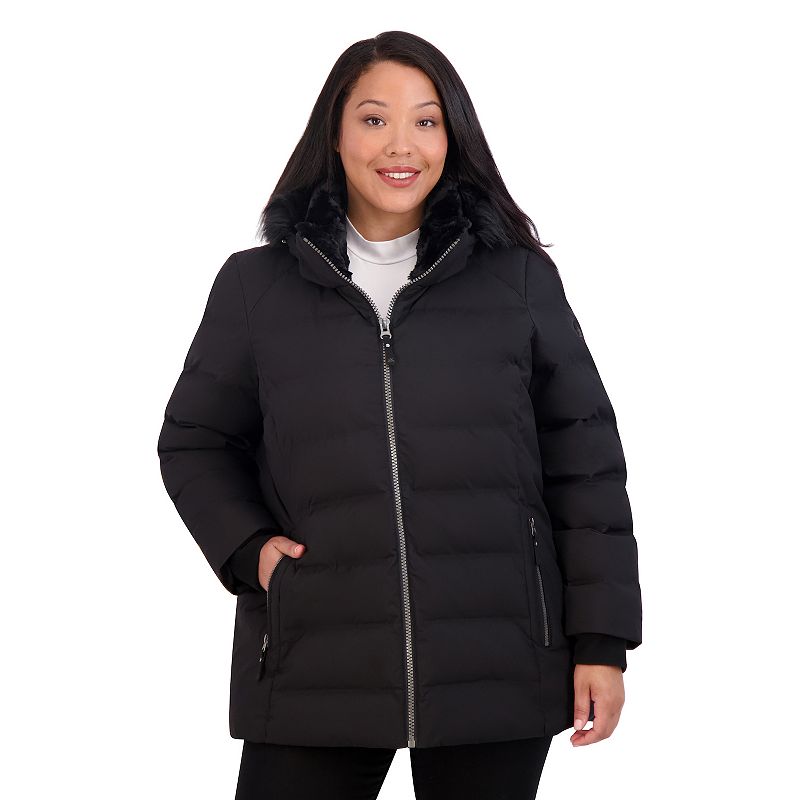 Hooded Puffer Jacket With Faux Fur Trim