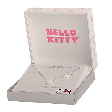 Sanrio Silver Tone Hello Kitty Crystal Birthstone Necklace