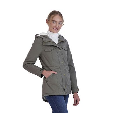 Juniors' Sebby Sherpa-Lined Twill Jacket
