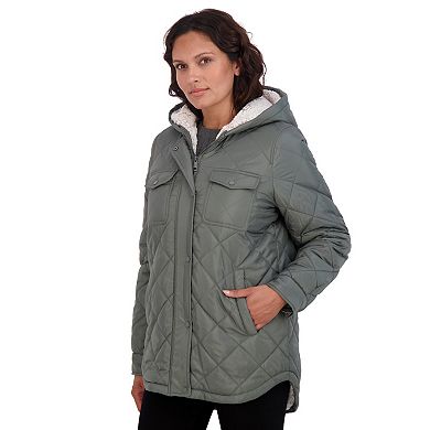 Juniors' Sebby Cozy Lined Diamond Quilted Jacket