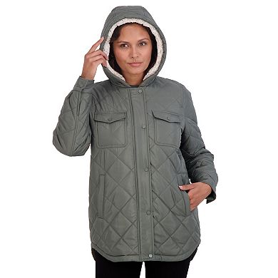 Juniors' Sebby Cozy Lined Diamond Quilted Jacket