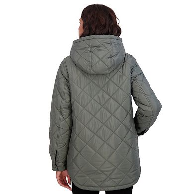 Juniors' Sebby Cozy Lined Diamond Quilted Jacket