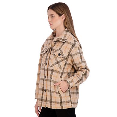 Juniors' Sebby Plaid Shacket