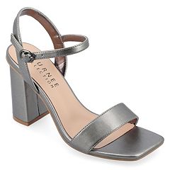 Gray block heel fashion shoes