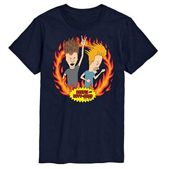Big & Tall Beavis & Butthead Rock Flames Tee