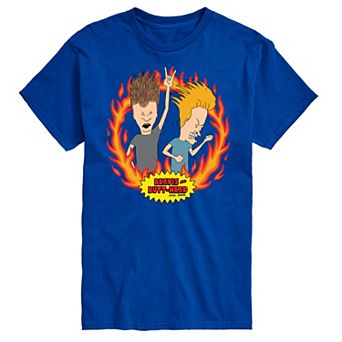 Big & Tall Beavis & Butthead Rock Flames Tee