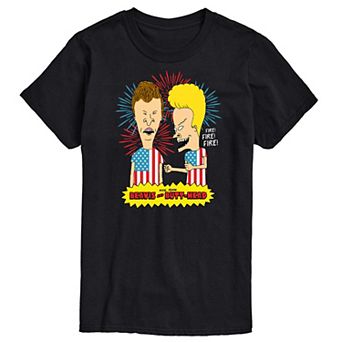 Big & Tall Beavis & Butthead USA Firework Tee