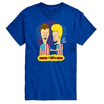 Big & Tall Beavis & Butthead USA Firework Tee