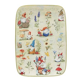Certified International Gnomes of The Garden Rectangle Platter