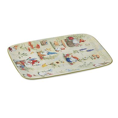 Certified International Gnomes of The Garden Rectangle Platter