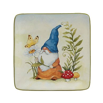 Certified International Garden Gnomes 4-pc. Canape Plate Set