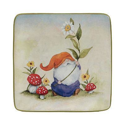 Certified International Garden Gnomes 4-pc. Canape Plate Set