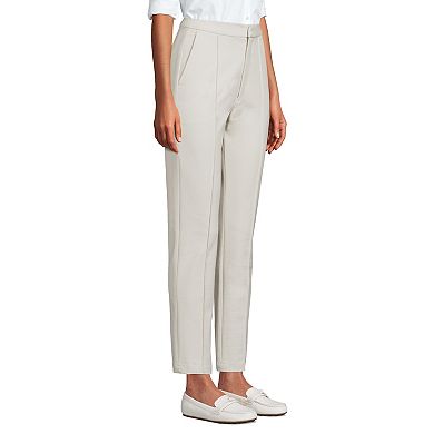 Petite Size Lands' End High-Rise Stretch Pintuck Pencil Ankle Pants