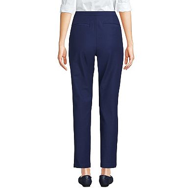 Petite Size Lands' End High-Rise Stretch Pintuck Pencil Ankle Pants