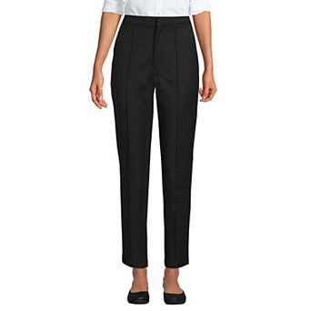 Petite Size Lands' End High-Rise Stretch Pintuck Pencil Ankle Pants