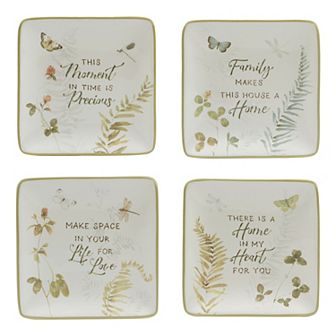 Certified International Green Fields 4 pc Canape Plate Set