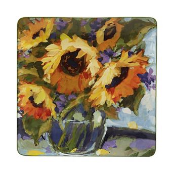 Certified International Sunflower Bouquet Square Platter