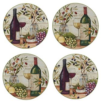 Certified International Meadow Brook Vineyard 4 pc Dinner Plate Set